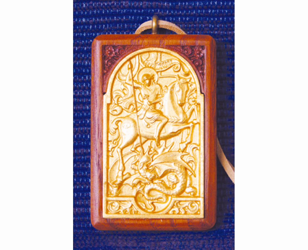 Medaljon sveti Đorđe, duborez – pozlata